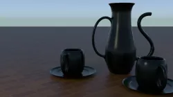 Ornate tea set Free low-poly  3D model