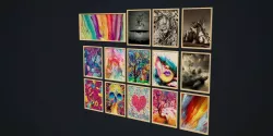 Picture wall decoration room 3d models Free low-poly  3D model