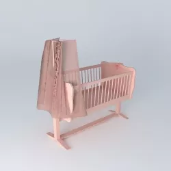 Pink baby cradle VICTORINE Maisons du monde 3D model
