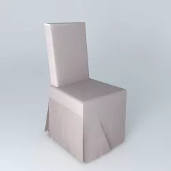 Pink washed linen cover MARGAUX houses the world 3D model