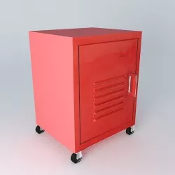 Red metal bedside undue LOFT houses the world 3D model