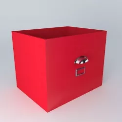 Red storage box TONIC houses the world 3D model