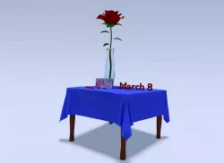 Rose for March 8 in Blender Free 3D model