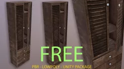 Rustic Wardrobe - Unity Ready  Free low-poly  3D model
