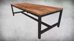 Rustic Wood Table 03 Low-poly  3D model