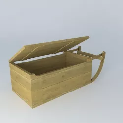 Safe child sledding NOISETTE recycled wood houses of the world 3D model