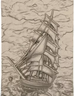 sailboat in the stormy sea Free 3D model