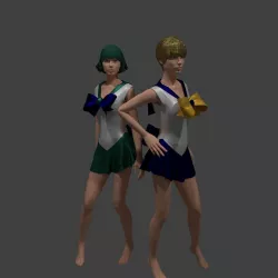 Sailor Uranus and Neptune Free 3D model