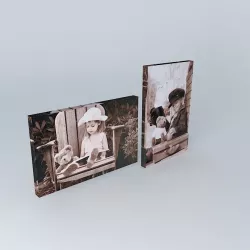 Set 2 KIDS canvases houses the world 3D model