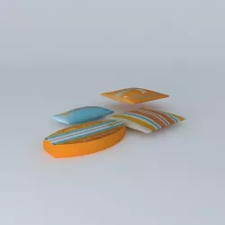 Set of 4 Surf cushions houses the world 3D model