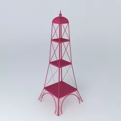 Shelves Pinkplanet Eiffel Tower houses the world 3D model