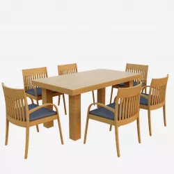 Six Seater Dinning Table With Chair Free 3D model
