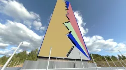 Skyscrapers with simple road Free 3D model