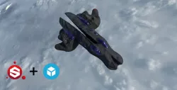 Space Crocodile Free low-poly  3D model