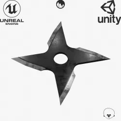 Steel Hira Shuriken Free low-poly  3D model