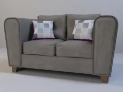 Suede sofa Free 3D model