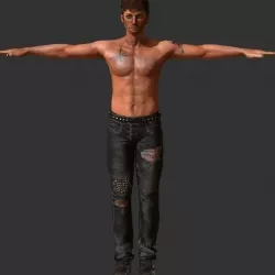 Tattoo man Free low-poly  3D model
