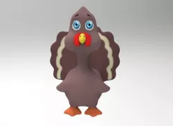 Thanksgiving Turkey Toon Free low-poly  3D model
