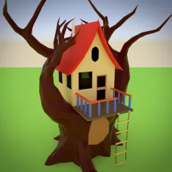 Thee house Free low-poly  3D model
