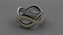 Twisted Silver and Gold Ring Free low-poly  3D model