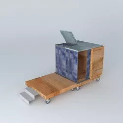vacuum Cube with terrace a cube in my garden it is the opport... 3D model