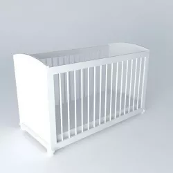 White cot with bars PASTEL 3D model