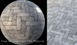 White marble tiles PBR material  Texture
