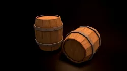Wooden Barrel Free low-poly  3D model