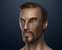 Zbrush model cartoonish face for Bandit Cumberbatch Free 3D model