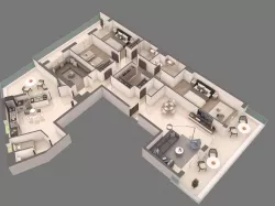 3d apartment floorplan 3D model