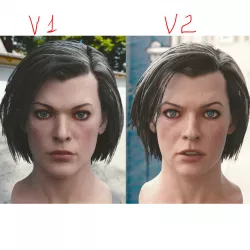 3d model Milla Jovovich head Low-poly  3D model