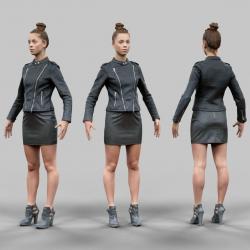 Leather Skater Skirt 3D model