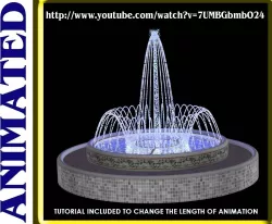 Animated Spray Ring Fountain 3D model