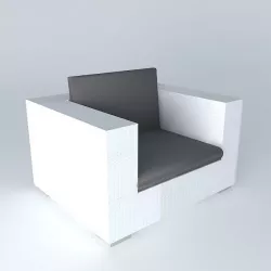 Armchair ANTIBES white square houses the world 3D model