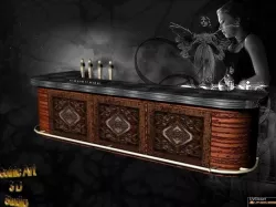 barra de bar Low-poly  3D model