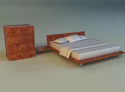 Bed pattern wood 3D model