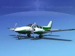 Beechcraft B55 Baron V02 3D model