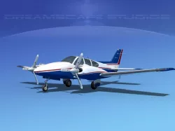 Beechcraft B55 Baron V03 3D model