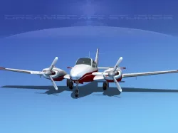 Beechcraft B55 Baron V05 3D model