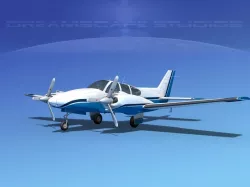 Beechcraft B55 Baron V06 3D model