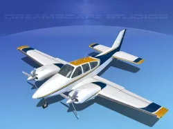 Beechcraft B55 Baron V08 3D model