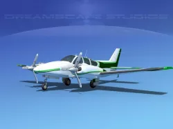 Beechcraft B55 Baron V09 3D model