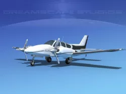 Beechcraft B55 Baron V10 3D model