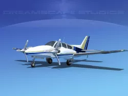 Beechcraft B55 Baron V11 3D model