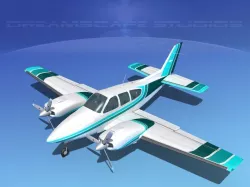 Beechcraft B55 Baron V13 3D model