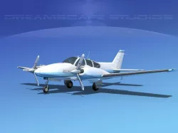 Beechcraft B55 Baron V15 3D model