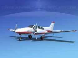 Beechcraft B55 Baron V16 3D model