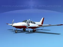 Beechcraft B55 Baron V18 3D model