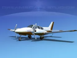 Beechcraft B55 Baron V19 3D model