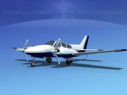 Beechcraft B55 Baron V20 3D model